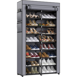Custom Drop Front <b>Shoe</b> <b>Storage</b> Rack Clothing Organizer Stackable Modern Design Washable for Living Room Use Made Durable Fabric - Product Image 1