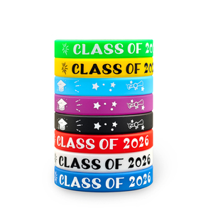 Bracelets en silicone confortables de classe 2026 Bracelets en caoutchouc réutilisables élégants pour la classe d'événements de remise des diplômes Logo personnalisé - Product Image 1