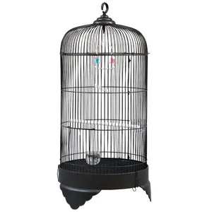 Cage ronde en fer revêtu de poudre, cage à oiseaux, avec mailles et fil galvanisé, 3 unités