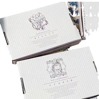 Boîte d'expédition ondulée de luxe à imprimé rétro vintage, avec logo personnalisé, en carton blanc élégant, emballage artisanal style Instagram pour