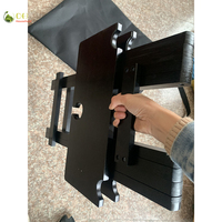 Table pliante en bambou d'extérieur noire avec sac de transport, design moderne pour pique-nique, randonnée, plage, bateau, pêche, barbecue, cuisine