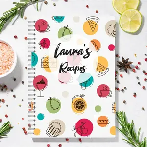 Personalizado impresso A4 A5 A6 fazer a sua própria família cookbook capa dura cozinhar receita jornal grosso caderno espiral