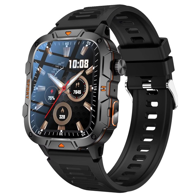 High Quality QX12 1.96 Inch 3ATM Waterproof Flashlight Smart Watch 420mAh Battery SOS BT Call Phone Outdoor Sports Smart Watch