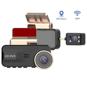 3.16 inch Car DVR Dash Cam Full HD 1080P Ống kính kép xe lái xe ghi Wifi GPS tầm nhìn ban đêm Video Camera ghi xe