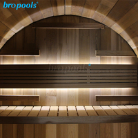 Ruang Sauna Tong Hitam Kayu Solid Modern Berkualitas Tinggi dari Kayu Cedar Merah untuk 2-4 Orang untuk Pemulihan Tubuh di Luar Ruangan