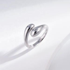 custom plata 925 sterling <b>silver</b> bulk <b>adjustable</b> hip hop <b>ring</b> fashion jewelry double western 18k gold plated geometric <b>rings</b> - Product Image 5