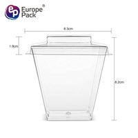 Fournitures de fête, récipient à sauce, gobelet à dessert en plastique transparent avec couvercle
