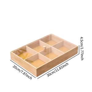 Diviseur de Desserts Classique Écologique pour la Maison, Multifonctionnel, Sans Danger pour les Aliments, Conservation Fraîcheur, Fruits Séchés, Bambou Durable, Rangement Moyen - Product Image 6