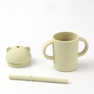 Gobelet à paille en silicone de qualité alimentaire pour bébé, anti-chute, pour l'apprentissage de la boisson, avec poignée amovible pour enfants - Product Image 5