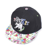 Casquette Snapback à Visière Plate de Haute Qualité avec Motif Floral Imprimé, Logo Brodé Personnalisé, Casquette de Baseball, Gorras