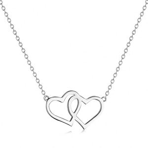 Collar con Colgante de Corazones Entrelazados de Plata de Ley 925, Diseño Simple de Dylam, Regalos para Mamá, Día de la Madre, Joyería - Product Image 1