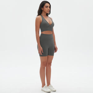 Soutien-gorge de sport de haute qualité à col en V, dos croisé sexy, compression, pour le yoga et le fitness, pour femmes, vêtements de sport athlétiques - Product Image 3