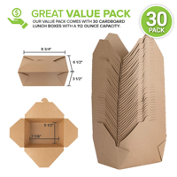 Un carton de 500 boîtes à lunch en papier kraft recyclable et enduit, emballage alimentaire brun à emporter