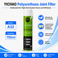 Mousse PU monocomposant multifonctionnelle YICHAO A32 750ml à structure épaisse et uniforme pour l'étanchéité et l'isolation des cadres de portes et fenêtres
