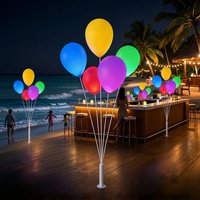 CAIQI Support de lumière LED RVBW coloré pour ballons, étanche IP65, CRI60, rechargeable, garantie 2 ans, lumière du jour 6000K, extérieur, plage