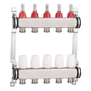 Hot Selling 2-12 Loops Pex Pipe Manifold for Underfloor & Radiant Heating