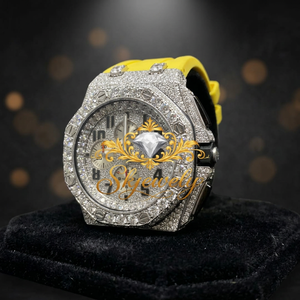 Reloj de Cuarzo con Moissanita para Hombre, Caja de Acero Inoxidable, Esfera de Cristal de Zafiro, Resistente al Agua 10 Bar, Estilo Hip Hop de Lujo con Diamantes - Product Image 6