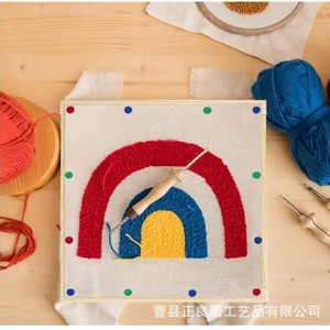 Cross Stitch Embroidery <b>Frame</b> <b>Canvas</b> Square Shape Handmade Needlework Craft With Wooden Stretch Rod <b>For</b> DIY Projects - Product Image 1