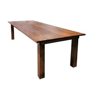 Hot <strong>Sale</strong> Farmhouse <strong>Table</strong> and Chairs Solid Wood Antique Dining <strong>Trestle</strong> <strong>Table</strong> - Product Image 1