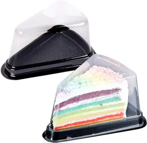 Driehoekige Taartdoos Mousse Cake Snijdoos Wegwerp Plastic Verpakkingsdoos Bakken 6 Inch 8 Inch Voedsel Cake Container Kaas