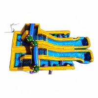 Parcours d'obstacles gonflable FAN BOUNCE Euro Marble Double Dash Splash en PVC pour l'extérieur