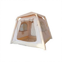Tente pneumatique portable pliable à double couche, abri de camping imperméable, 4,6 m², sans installation, tente de nuit en plein air