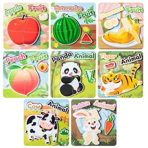 Puzzle 3D Montessori, Blocchi Alfabetici con Animali, Gioco di Cognizione delle Frutta, Giocattolo Educativo in Legno per Bambini - Product Image 3