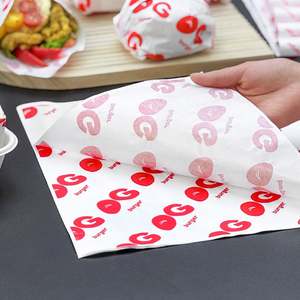 Papier pour sandwich et burger jetable, biodégradable, écologique, de qualité alimentaire, recyclable, enduit de PE anti-graisse, personnalisable avec logo, simple face - Product Image 4