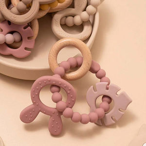 Nuevo Mordedor de Silicona con Forma de Conejito, Mordedor Masticable para Bebés, Fabricante OEM y ODM, Juguetes Sensoriales de Grado Alimenticio para la Dentición - Product Image 1