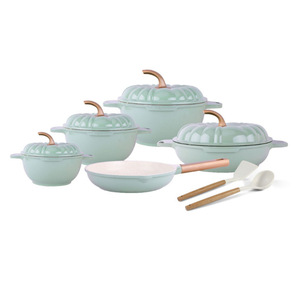 Juego de Ollas Pumpkin Pot de 9 Piezas, Antiadherente, de Aluminio, Apto para Horno, Juego de Regalo - Product Image 1