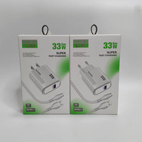 Charger Dinding 2IN1 QC3.0 Colokan US EU Satu Port USB Dengan Kabel Micro Type C untuk Ponsel (Laris Terjual)