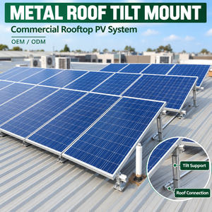 Custom Manufacturer CE Adjustable Tilt <b>Solar</b> Panel Mounting System for Trapezoidal Metal Roof Commercial PV Projects - Product Image 4