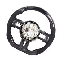 Volant en fibre de carbone véritable avec écran LED pour Ford Mustang 2015 2016 2017 2018 2019 GT, personnalisation du volant