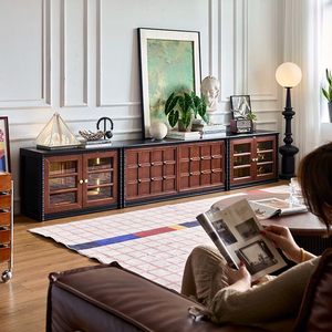 Mueble de TV Modular Plegable de Madera Sólida, Estilo Moderno de Mediados de Siglo, Personalizable, Centro de Entretenimiento, Decoración para Sala de Estar - Product Image 3