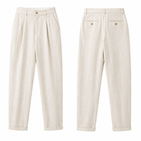 Pantalon en lin premium pour homme, coupe décontractée, jambe droite, pantalon décontracté d'été pour la plage, les vacances et le quotidien