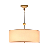 Nouvelle lampe de plafond en cuivre de style américain simple pour chambre à coucher, salle à manger, jardin, étude, restaurant, luminaire suspendu