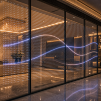 Film d'affichage LED transparent pour mur en verre, pour la décoration numérique des halls d'hôtel