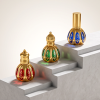 Flacon d'huile essentielle portable mini 10 ml, finition givrée mate, flacon à bille en verre, bouchon doré, échantillon de parfum de voyage, souvenir de Dubaï
