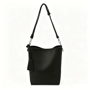 Bolso de cubo de microfibra tejida para mujer, transfronterizo, negro, de gran capacidad, para primavera/verano, de mano, hombro y bandolera, con cordón ajustable - Product Image 4