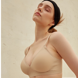 Damen Französischer Nahtloser Sexy V-Ausschnitt Jelly-BH Drahtloser Weicher Stütz-BH Anti-Durchhängen Komfort Atmungsaktiver Bralette für EU/US - Product Image 4