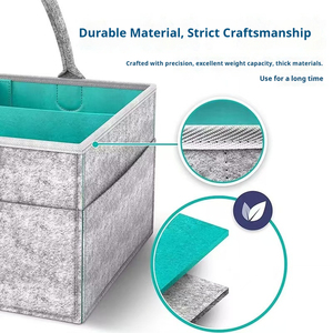 Mommy Nursery Felt <strong>Baby</strong> Diaper <strong>Caddy</strong> with Removable Partition Functional Tote Bag Organizer for Home Storage Custom Pattern Logo - Product Image 6