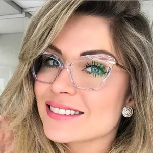 Retro Diamond Cut Side Vlinder Unisex Plastic Optische Frames Kat Ogen Anti Blauw Licht Bril Computer Vrouwen