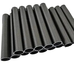Wholesale of high-strength 3K carbon fiber tubes manufacturers black plain rolled carbon tubes