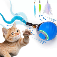Jouets interactifs pour chat, jouets à l'herbe à chat auto-mobiles, balle électrique pour animaux de compagnie, balle roulante automatique, jouets intelligents pour chat