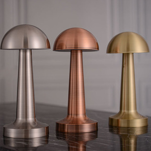 Cross-border Creative Mushroom Barbell Bar USB Touch Night <b>Light</b> Restaurant Cafe Dumbbell Metal Table Lamp Wholesale - Product Image 4