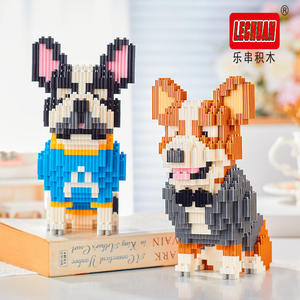 Puzzle en plastique 3D, modèle d'animal Husky Corgi, mini briques <span class=keywords><strong>Linkgo</strong></span>, blocs de construction connectés, jouets pour enfants, cadeau, nouveautés - Product Image 3