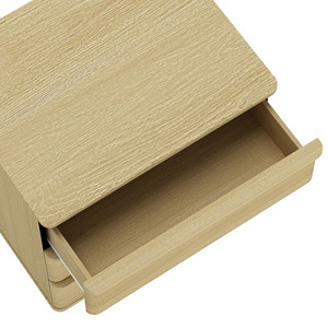 Nightstand In Natural Oak Wood <b>Under</b> <b>Bed</b> Storage Drawer Cabinet - Product Image 5