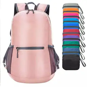 Custom OEM Low Price Waterproof Travel Foldable Nylon Shopping Bags Folding Lightweight Packable Fashion Leisure Sports Backpack