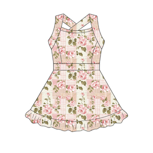 Milk Silk <b>Girls</b> Crisscross Back Sleeveless ODM Custom Print Summer Toddler <b>Skater</b> <b>Dress</b> Breathable Children's Knee-Length A-Line - Product Image 4