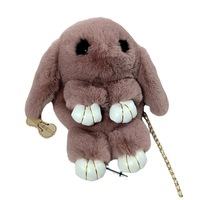 Sac à dos en peluche lapin de dessin animé avec pompons en fourrure moelleuse, promotionnel pour femmes, Noël